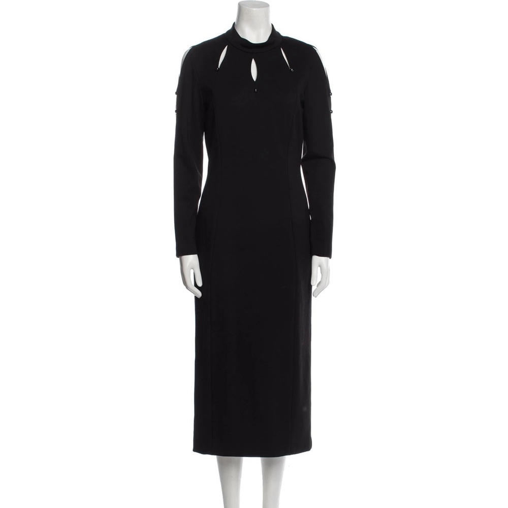 Christian Cowan Long Sleeve Crepe Cut-Out Dress